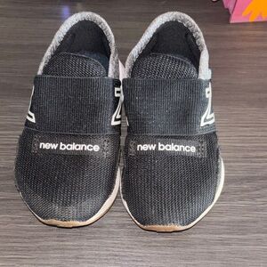 New Balance Kids Black and Gray Slip-On Sneakers